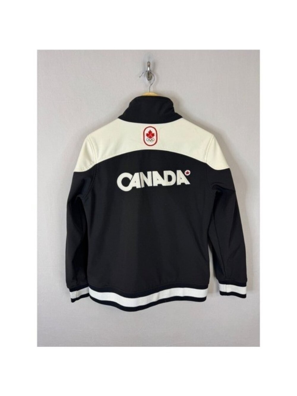 Hudsons Bay Co Team Canada Olympic Full Zip Jacket Black White Mens S
